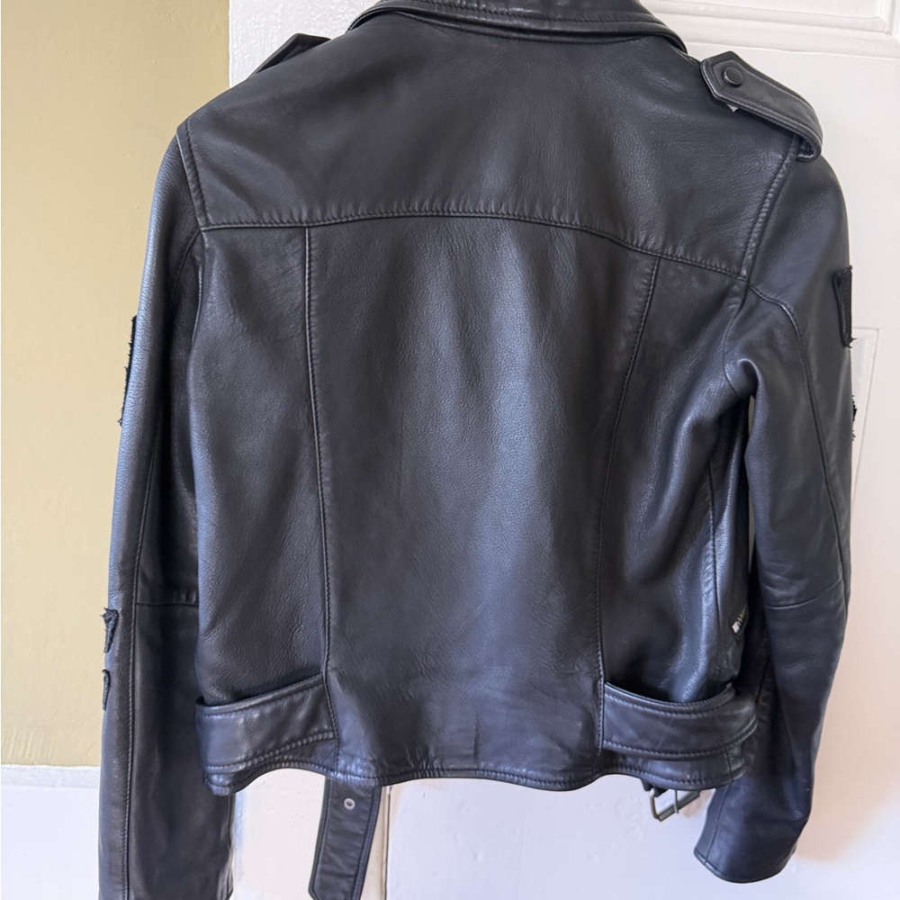 All Saints Black Leather Jacket - Picture 2 of 2